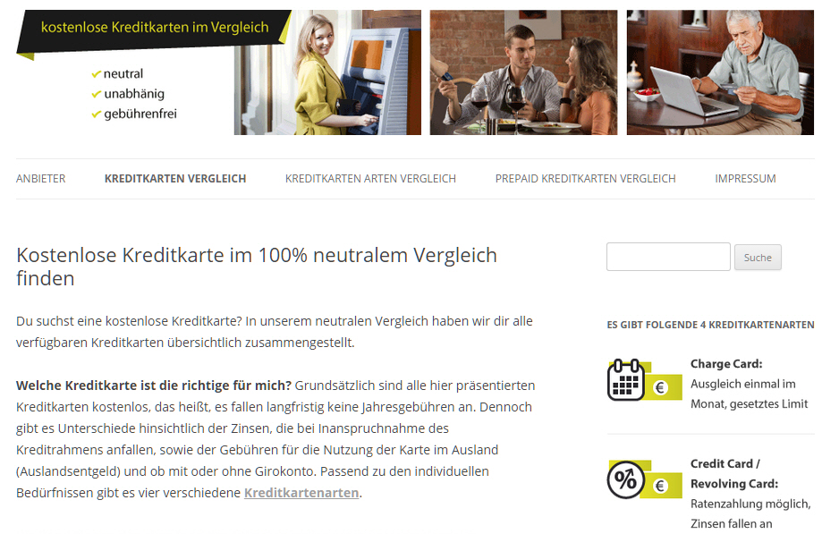Bild Kreditkarten Vergleich