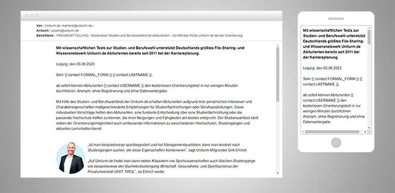 Mailing Kampagne UMIT